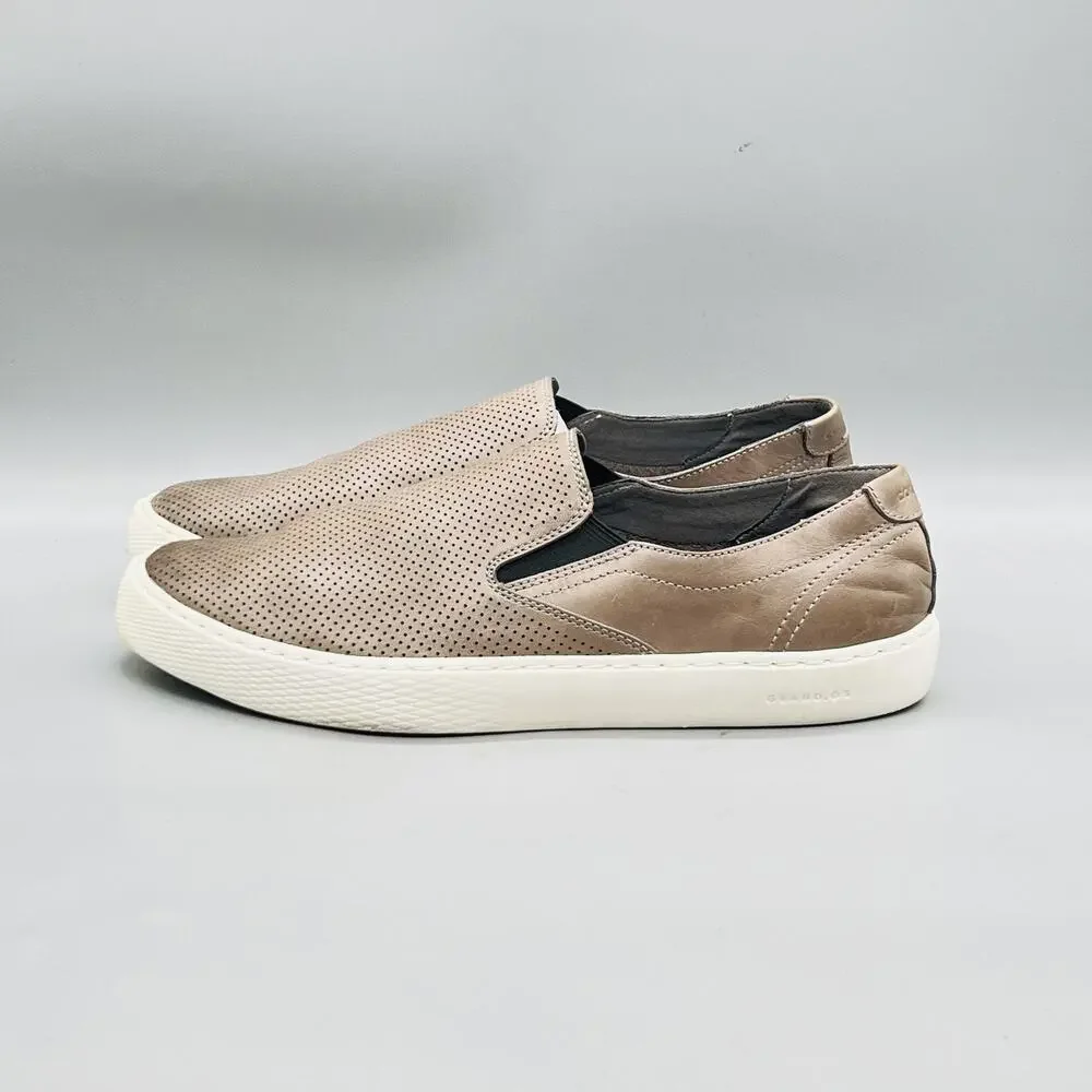 Cole Haan Shoes Mens 10 Brown Leather GrandPro Slip On Casual Sneakers Comfort